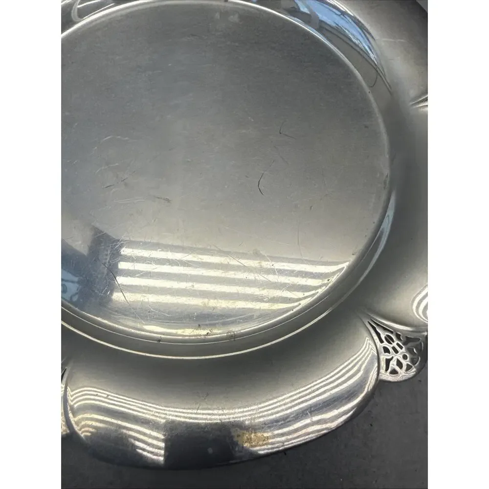 Vintage Wm Rogers Silverplate Serving Set Round Platter 421 Oval Bread Tray 419